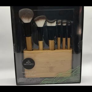 Eco Sanctuary Bamboo Handles and Stand for Brushes. Brand New! Stand is 3x6